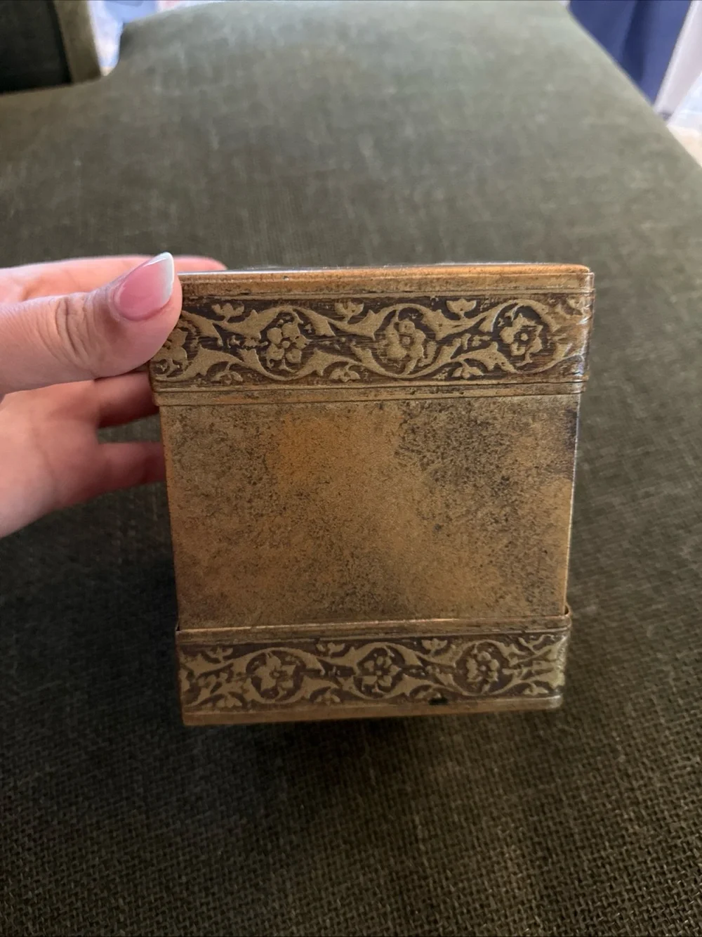 Square Metal Tissue Box Cover in Aged Bronze Finish